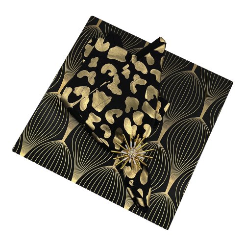 Gold and Black Wild Linen Napkin 