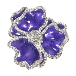 Dark Purple Flower Napkin Ring with Crystal Border
