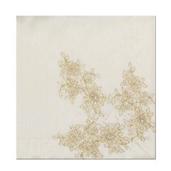 Pearls and Lace Embroidered Silk Napkin 