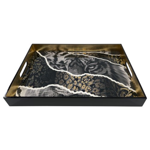 Lion Lacquer Rectangular Tray