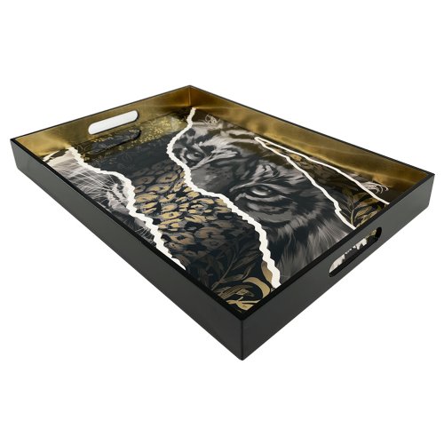 Lion Lacquer Rectangular Tray