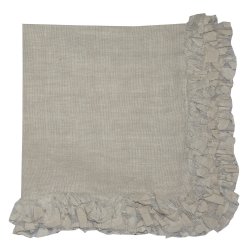 Medium Gray Romantic Napkin Linen with volumed Lace Border 