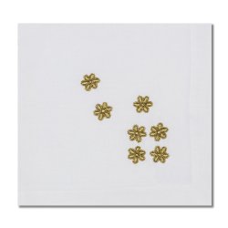 Multi Gold Flowers on White Napkin