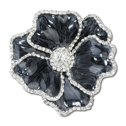 Black Flower Silver Plated Napkin Ring