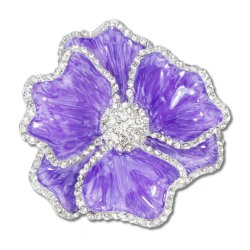 Purple Flower Napkin Ring with Crystal Border