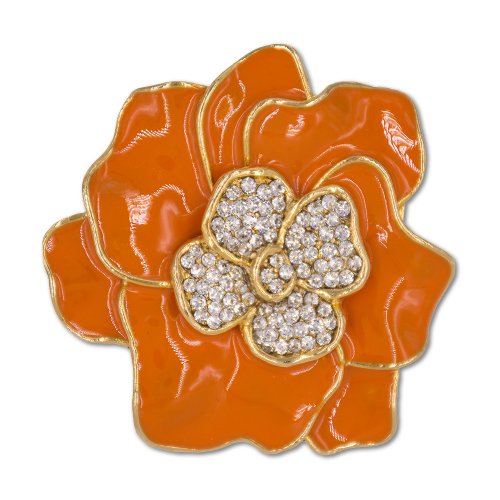 Orange Spring Flower Gold Plated Napkin Ring