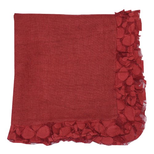 Red Romantic Napkin Linen with volumed Lace Border 