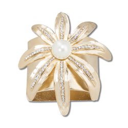 Shiny Gold Wild Flower Napkin Ring