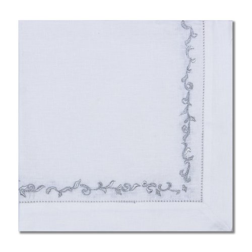 Silver Wave Embroidered Napkin