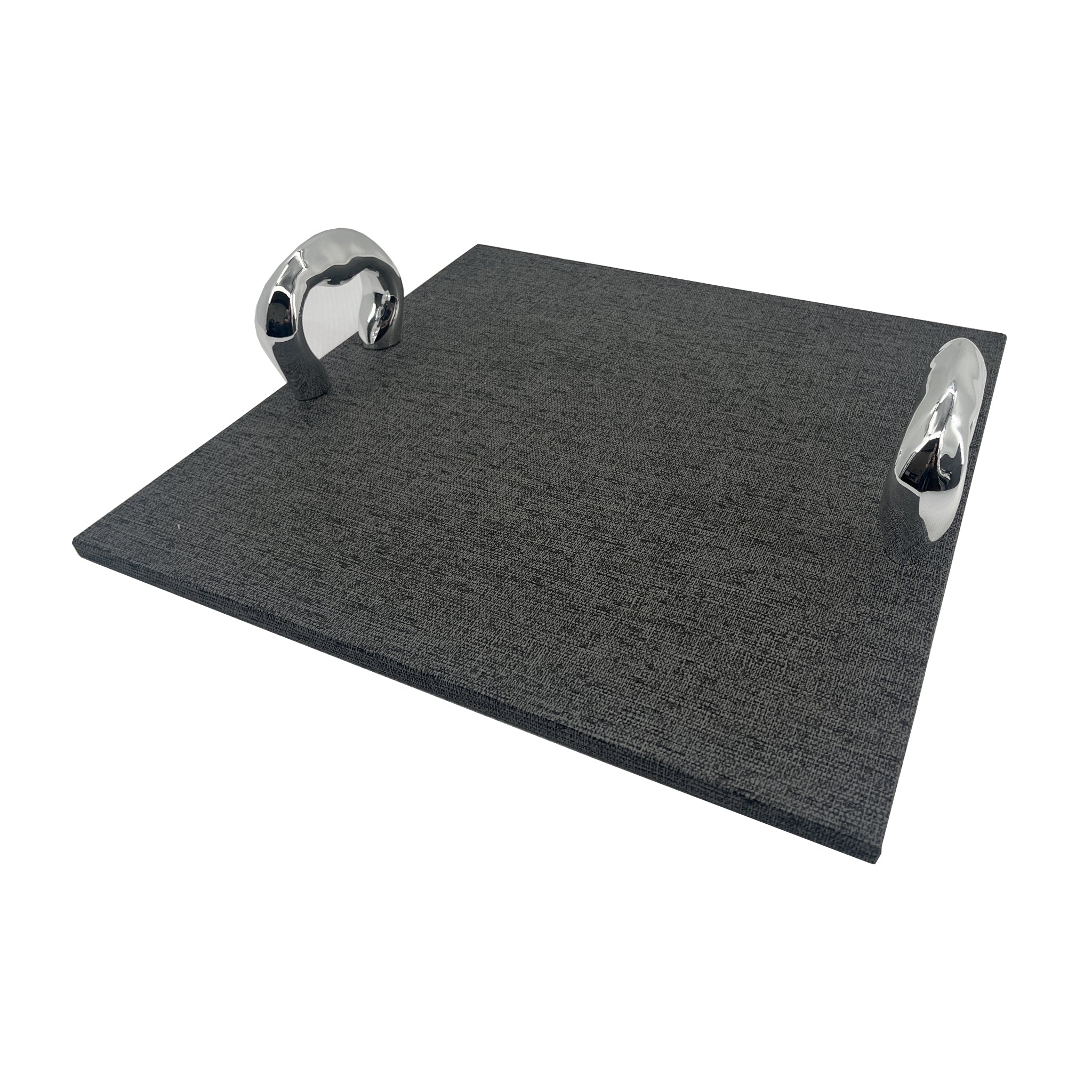 Silver Modern Handle Eco Leather Tray (2 sizes) – Nomi K