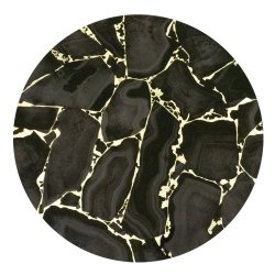 Black Stone Lacquer Placemat in Round 