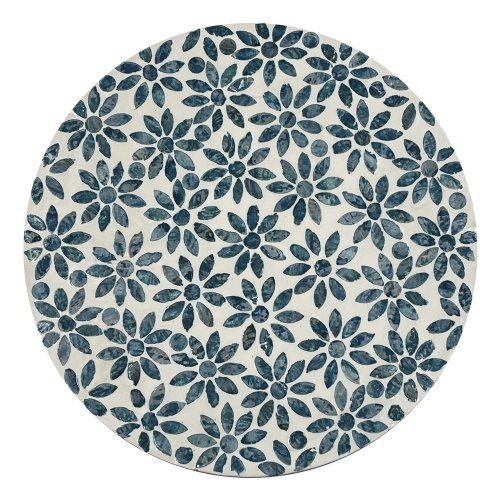 Blue Floral Shell Round Placemat