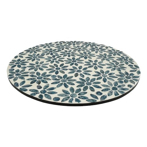 Blue Floral Shell Round Placemat