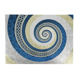 Blue Gold and Silver Swirl Lacquer Rectangular Placemat