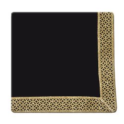 Black Napkin with Art Border Design in Gold