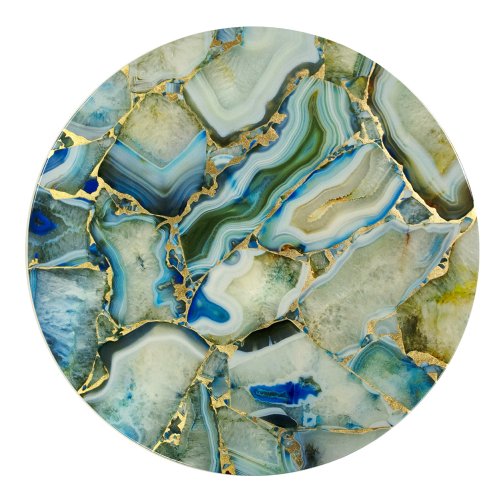 Blue Stone Lacquer Placemat in Round 