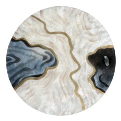 Blue Pearl and Earth Tone Pure Shell Round Placemat