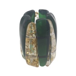 Green and Gold Leaf Round Acrylic Napkin Ring