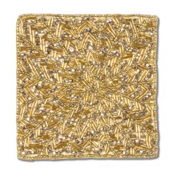 Gold Beaded Coasters - Set of 6