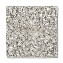 Silver Beaded Coasters - Set of 6