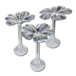 Set of three Silver Flower Vase