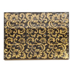 Gold and Black Glass Lace Mirror Placemat