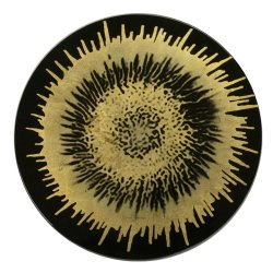 Gold Splash on Black Round Lacquer Placemat