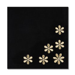 Black With Gold Daisys Napkin