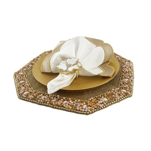 Hexagon Classic Border Gold Placemat