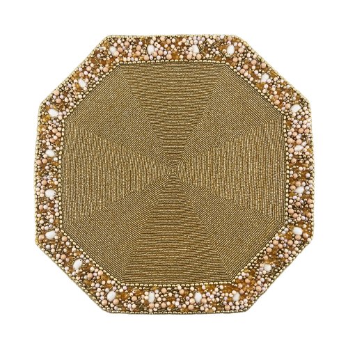 Hexagon Classic Border Gold Placemat