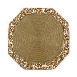 Hexagon Classic Border Gold Placemat