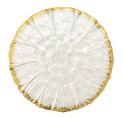 Gold Rimmed Pure Shell Round Placemat