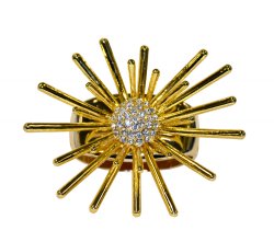Gold Sparkle Burst Napkin Rings