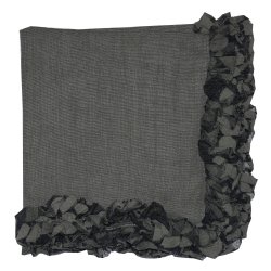 Gunmetal Romantic Napkin Linen with volumed Lace Border 