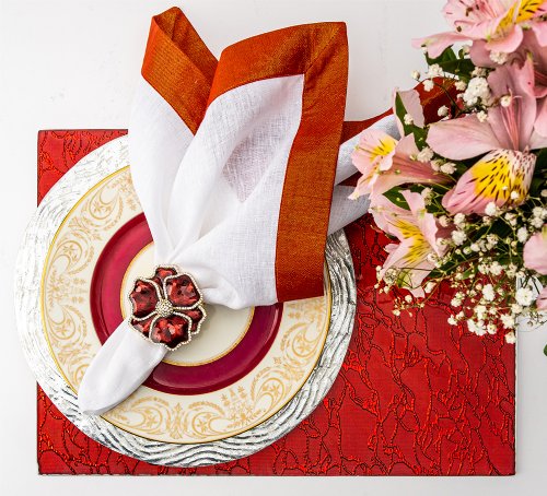 Modern Artistic Red Glass Placemat