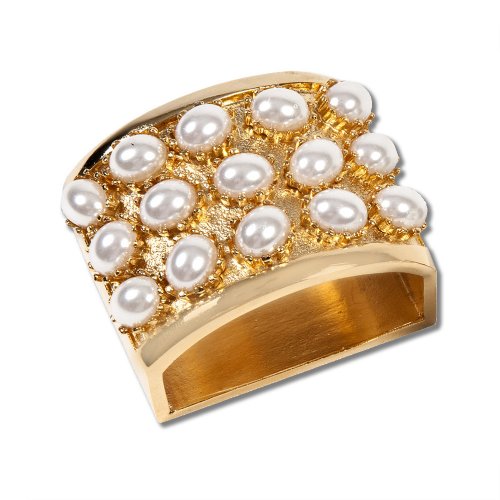 Gold Pearl Studded Napkin Ring