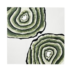 Green Stone art Square Raised Mattehand Painted Placemat