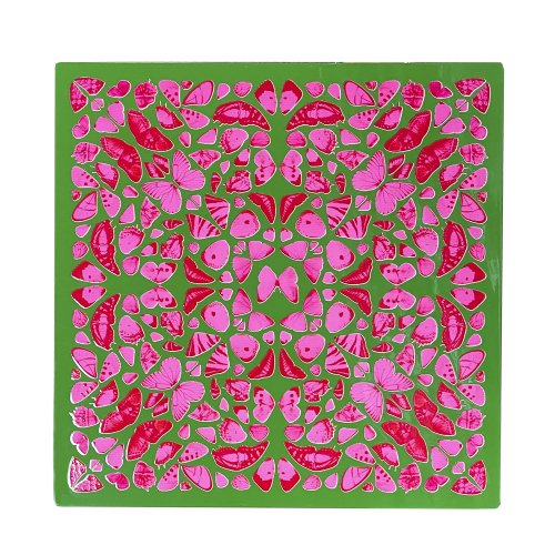 Square Butterfly Lacquer Placemat Green