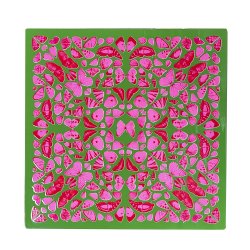 Square Butterfly Lacquer Placemat Green