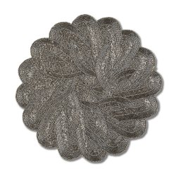 Dark Grey Braided Circular Placemat