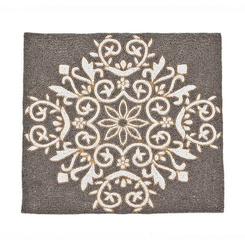 Grey Flower Square Placemat