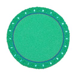 Light Green Classic Hand Beaded Round Placemat