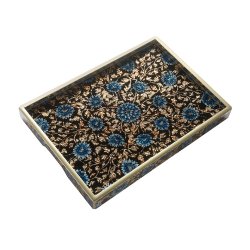 Blue and Light Gold Silver Tray