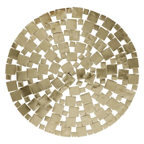 Modern Squares Gold Metal Round Placemat