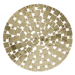 Modern Squares Gold Metal Round Placemat