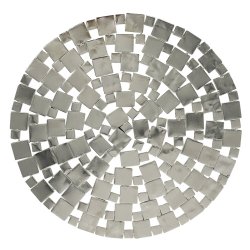 Modern Squares Silver Metal Round Placemat