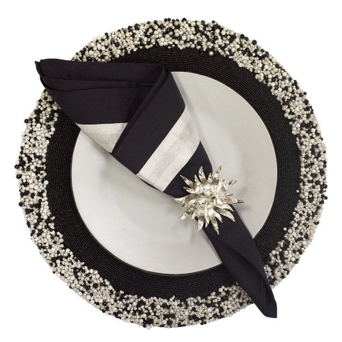 Black and Silver Texture Shimmer Napkin