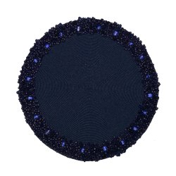 Midnight Blue Classic Hand Beaded Round Placemat