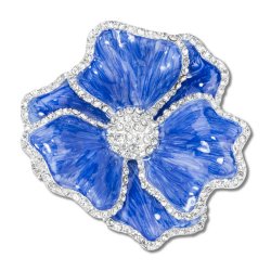 Blue Flower Napkin Ring with Crystal Border