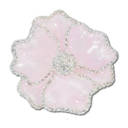 Blush Pink Flower Napkin Ring with Crystal Border